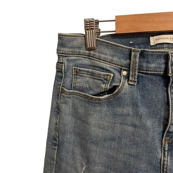 Banana Republic Flare Amsterdam Distressed Mid Rise Jeans Size 27P - Picture 4 of 9